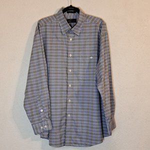 Orvis Signature Collection Shirt Men's XL White Blue Black Check Print READ Flaw